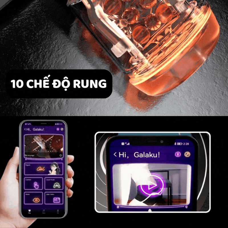 Cốc thủ dâm rung, co bóp điều khiển app Galaku Rotating Suck - Ảnh 7